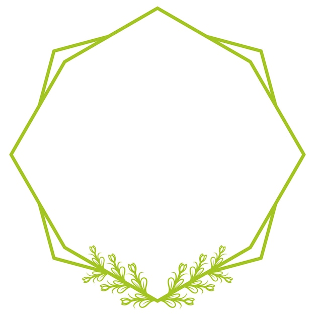 Vector de marco floral hexagonal