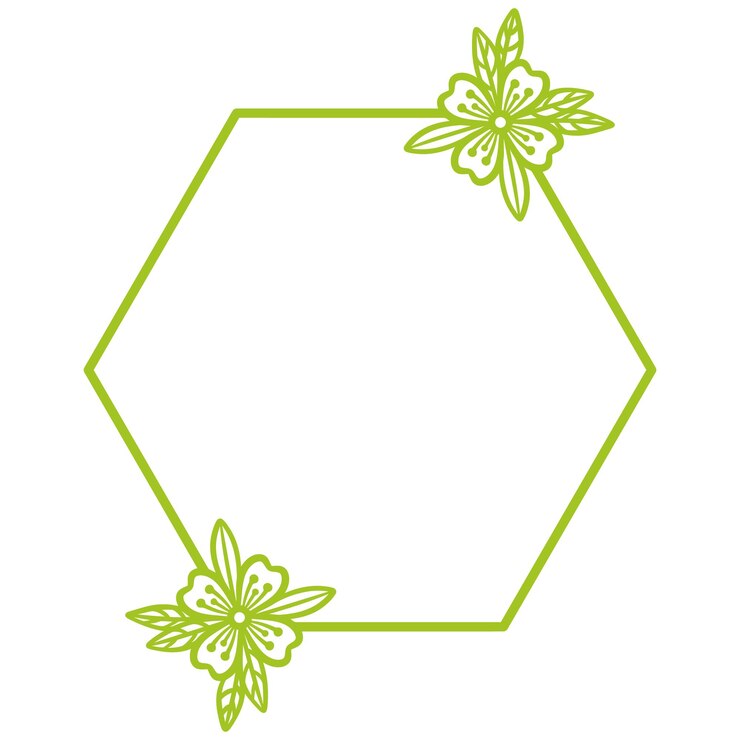 Vector vector de marco floral hexagonal