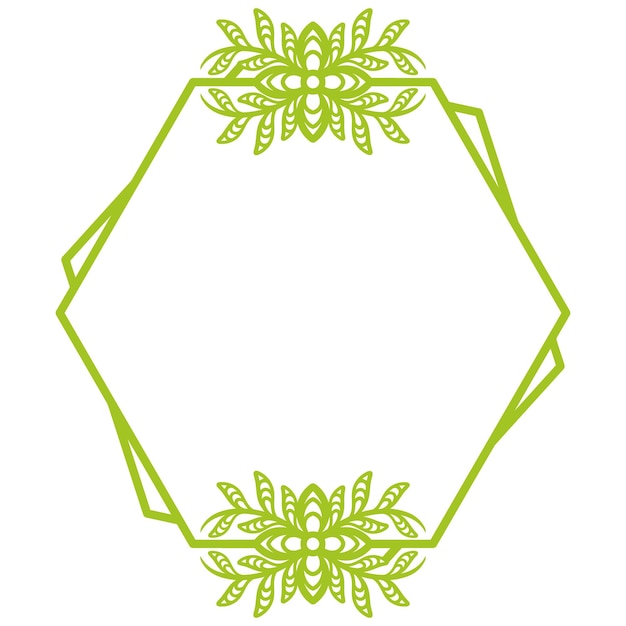Vector de marco floral hexagonal