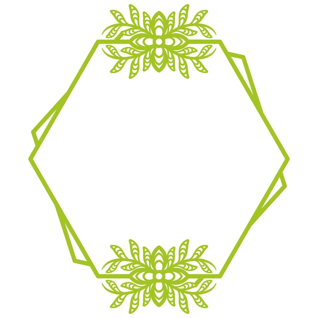 Vector de marco floral hexagonal