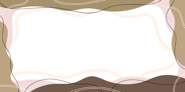 Vector de marco de fondo de banner dibujado a mano abstracto simple