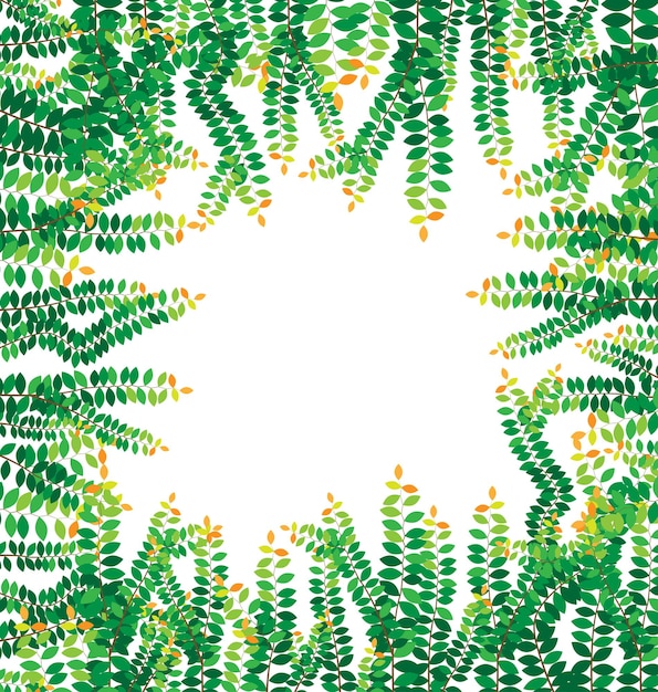 vector de marco de hojas verdes