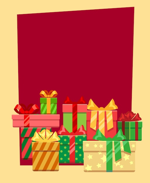Vector marco de Navidad o plantilla de tarjeta de felicitación
