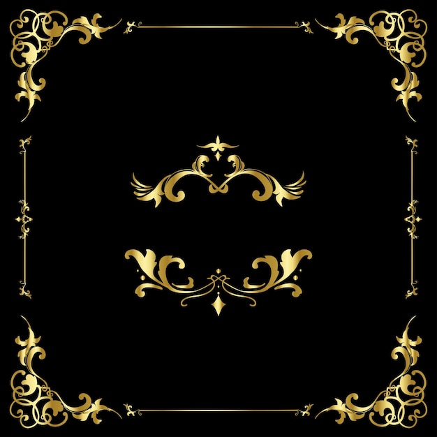 Vector de marco de ornamento de florecer vintage