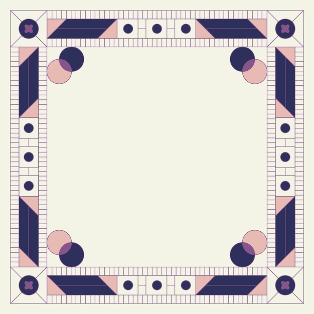 Vector de marco púrpura en blanco estampado geométrico étnico