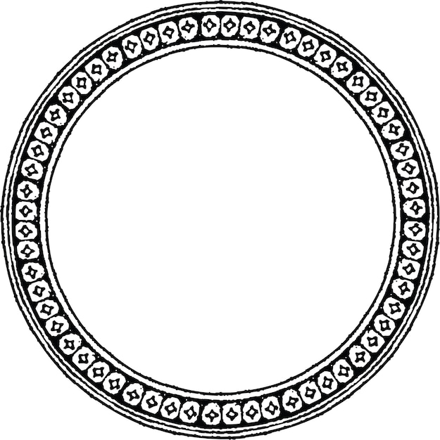 Vector de marco de texto grunge de litografía de círculo redondo de Eslimi árabe iraní