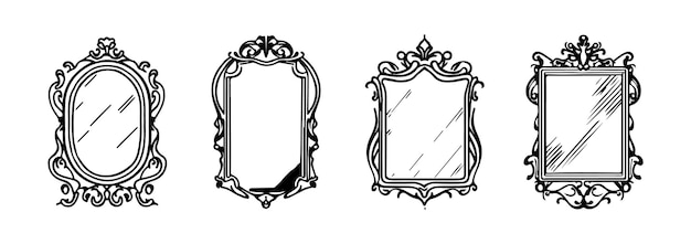 Vector de marcos artísticos vintage