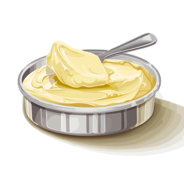 Vector de margarina sobre un fondo blanco