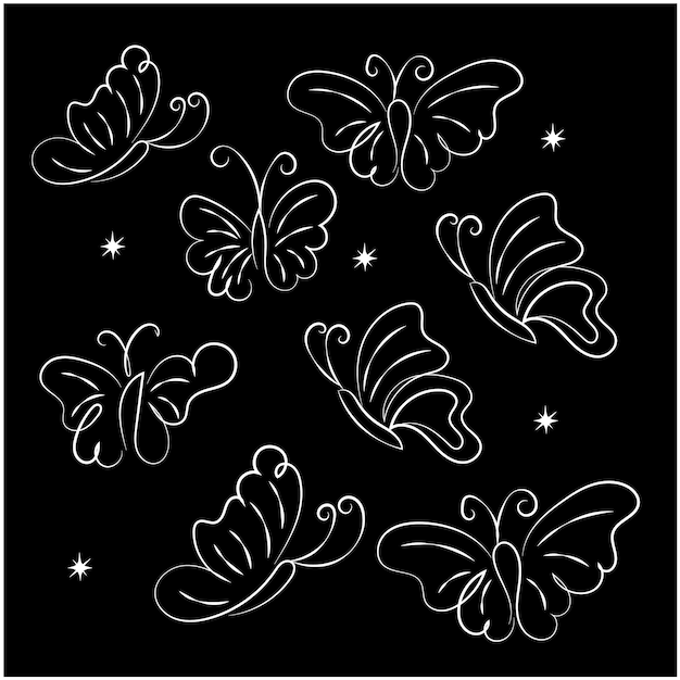 Vector mariposas conjunto vector