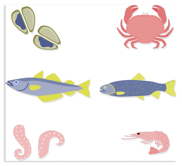 Vector de mariscos