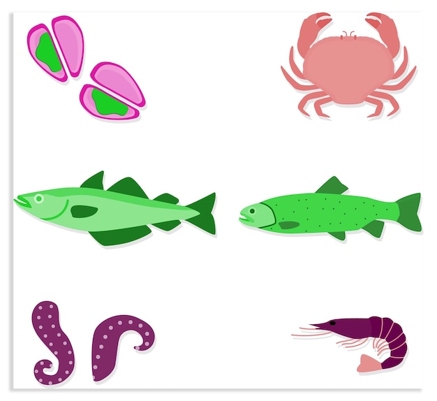 Vector de mariscos