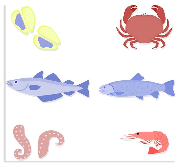 Vector de mariscos