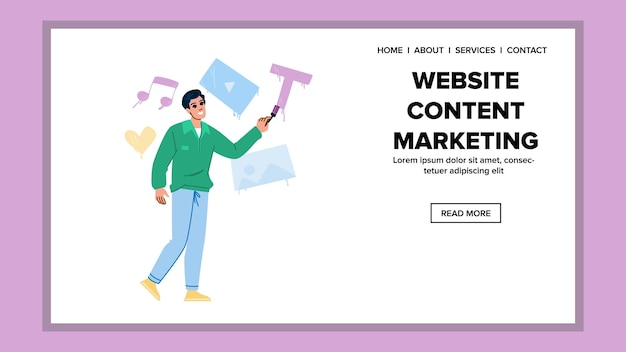 Vector de marketing de contenido de sitios web de medios