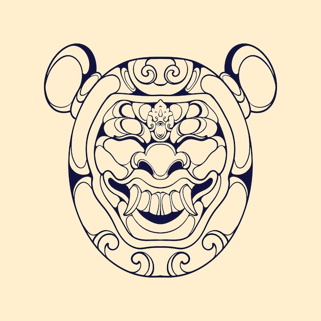 Vector de la máscara de Daruma