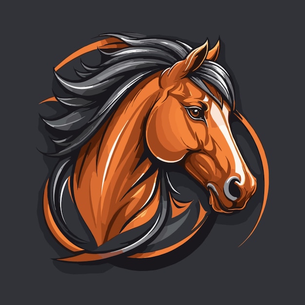 Vector de mascota de caballo sobre un fondo blanco