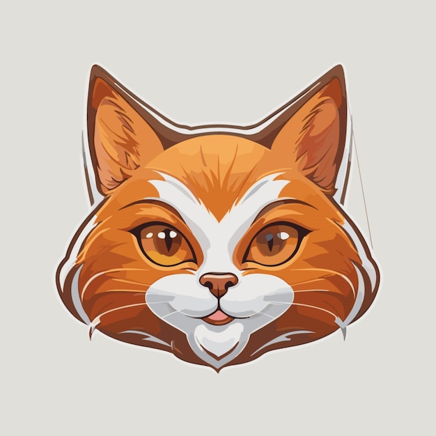 Vector de mascota de cabeza de gato sobre un fondo blanco