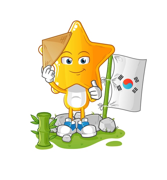 vector de mascota de dibujos animados de cabeza de estrella