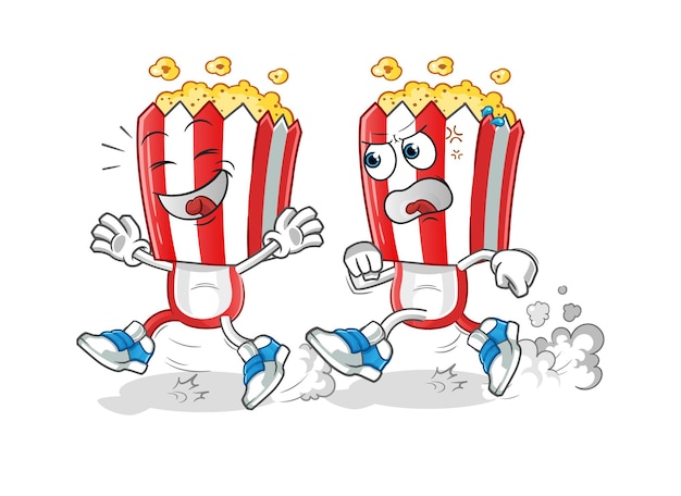 Vector de mascota de dibujos animados de cabeza de palomitas de maíz