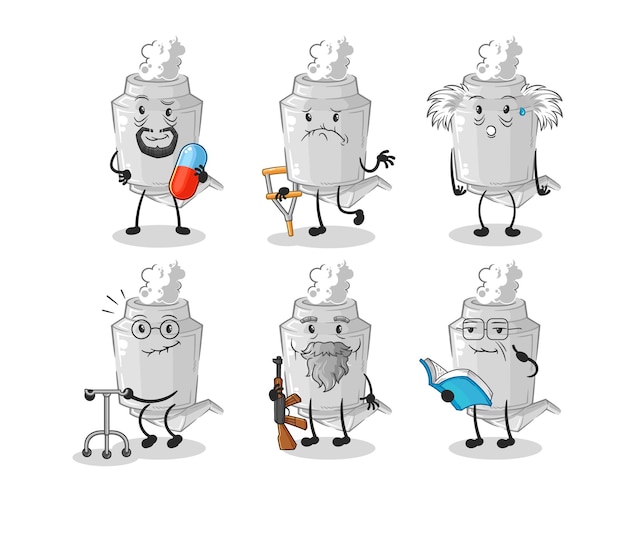 Vector de mascota de dibujos animados de carácter anciano de escape