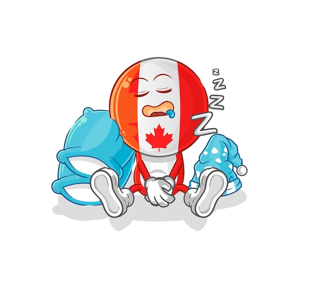 Vector de mascota de dibujos animados de carácter durmiente de canadá
