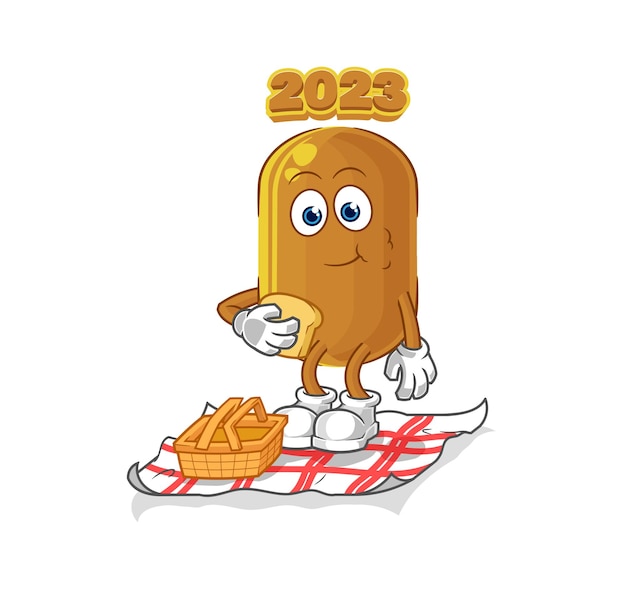 vector de mascota de dibujos animados de dibujos animados de año nuevo 2023