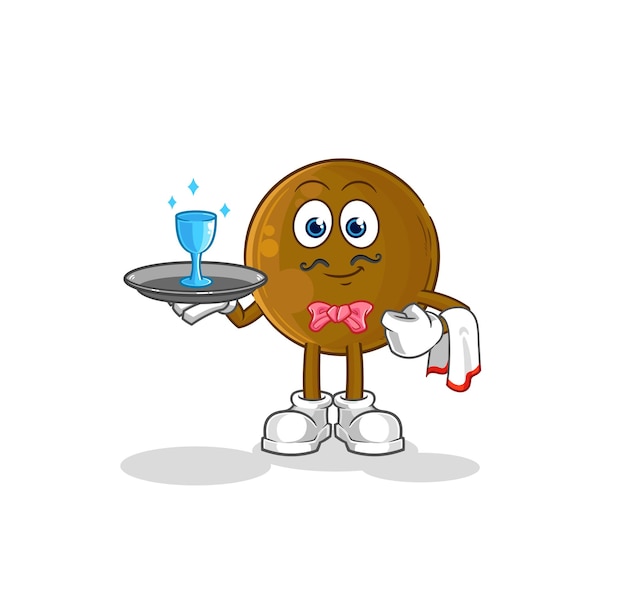 Vector de mascota de dibujos animados de dibujos animados de camarero de piedra de aguacate