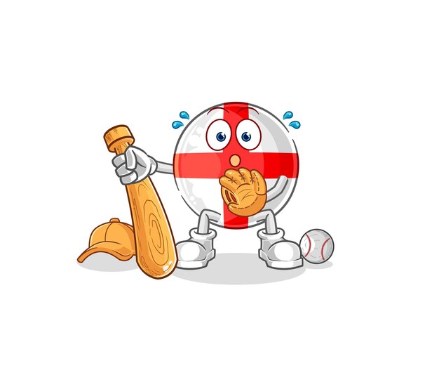 Vector de mascota de dibujos animados de dibujos animados de catcher de béisbol de Holanda
