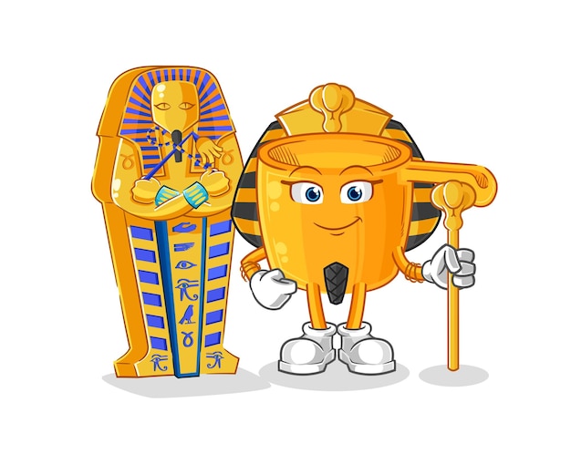 Vector de mascota de dibujos animados de dibujos animados de dibujos animados de cazo de agua antiguo egipto