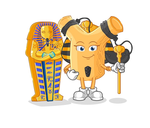 vector de mascota de dibujos animados de dibujos animados de egipto antiguo tirachinas