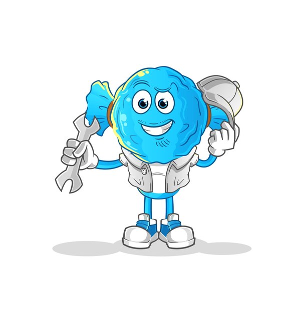 Vector de mascota de dibujos animados de dibujos animados mecánico de dibujos animados de cabeza de caramelo