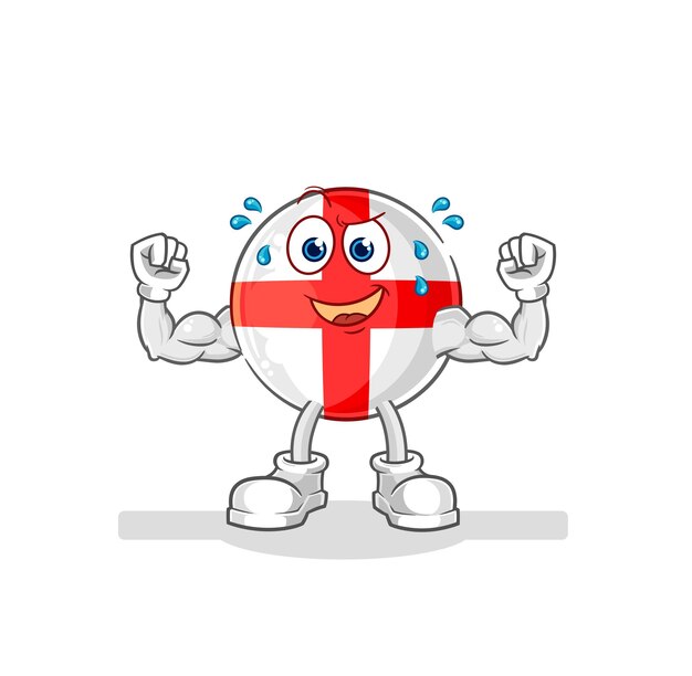 Vector de mascota de dibujos animados de dibujos animados musculoso de Inglaterra