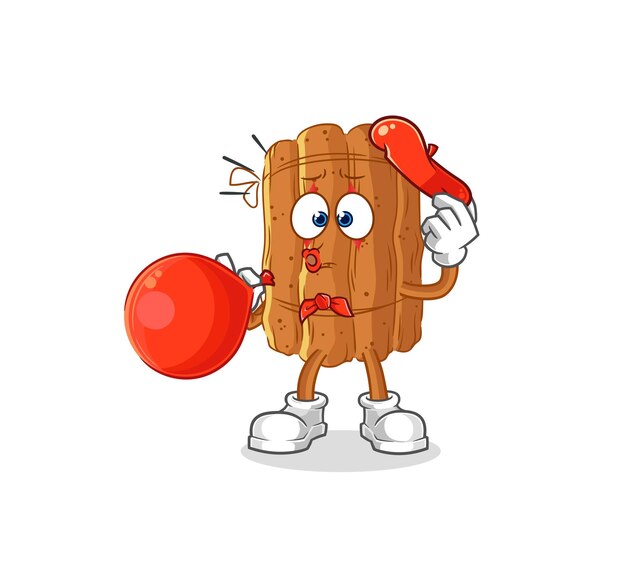 Vector de mascota de dibujos animados de globo de pantomima de canela