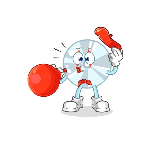 vector de mascota de dibujos animados de globo de pantomima de cd