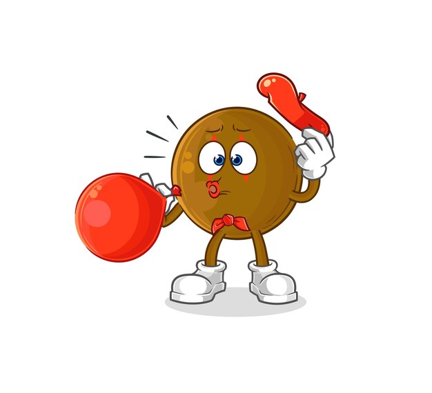 Vector de mascota de dibujos animados de globo soplado de pantomima de piedra de aguacate