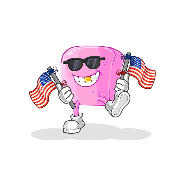 Vector de mascota de dibujos animados de jóvenes americanos de uñas