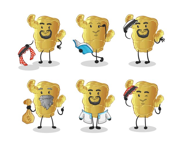 Vector de mascota de dibujos animados de personaje árabe de jengibre