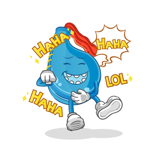 Vector de mascota de dibujos animados de personaje de bandera estadounidense Laugh Out Loud