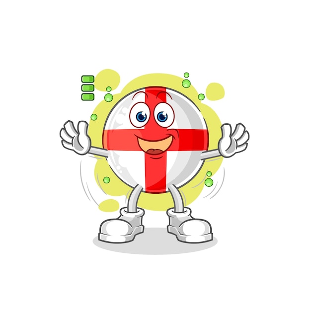 Vector de mascota de dibujos animados de personaje de batería completa de Países Bajos