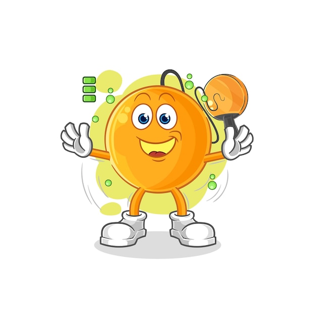 Vector de mascota de dibujos animados de personaje de batería completa de paleta