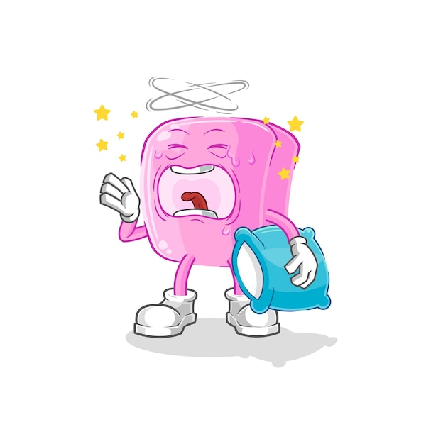 Vector de mascota de dibujos animados de personaje de bostezo de uñas