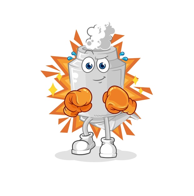 Vector de mascota de dibujos animados de personaje de boxeador de escape