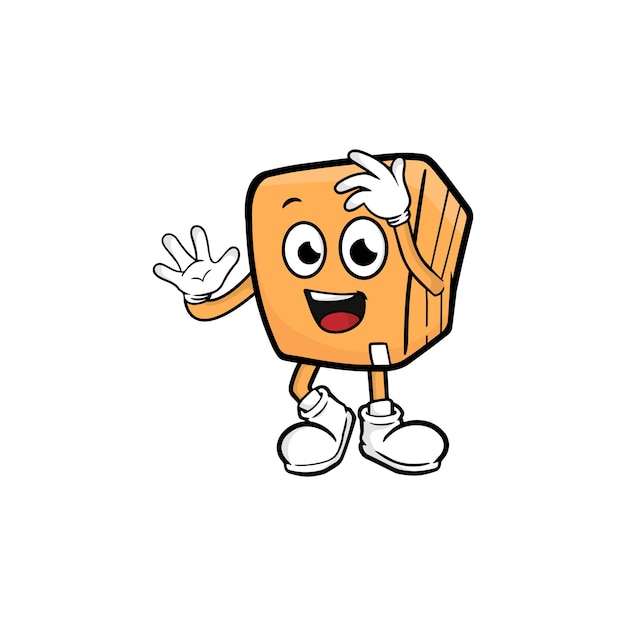 Vector de mascota de dibujos animados de personaje de caja