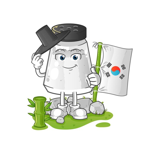 Vector de mascota de dibujos animados de personaje coreano salero