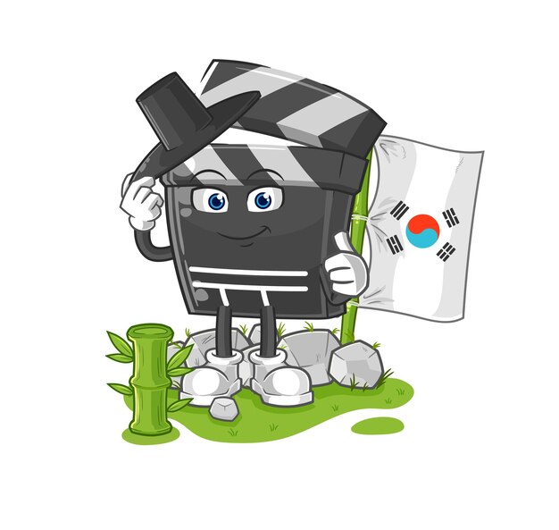 Vector de mascota de dibujos animados de personaje coreano de tablilla
