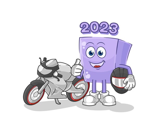 Vector de mascota de dibujos animados de personaje de corredor de año nuevo