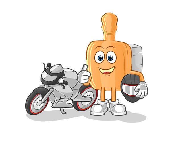 Vector de mascota de dibujos animados de personaje de corredor de cepillo de madera