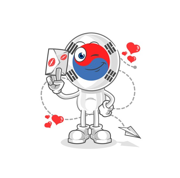 vector de mascota de dibujos animados de personaje de corredor de dibujos animados de cabeza de corea del sur