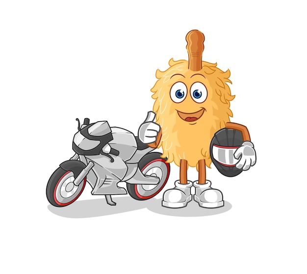 Vector de mascota de dibujos animados de personaje de corredor de plumero