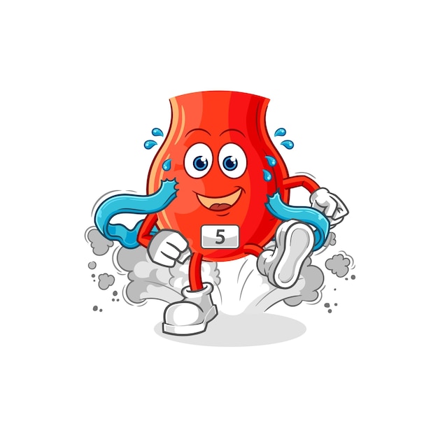 Vector de mascota de dibujos animados de personaje de corredor de úvula