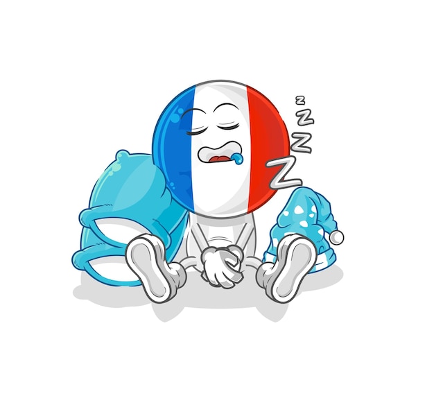Vector de mascota de dibujos animados de personaje durmiente de Francia